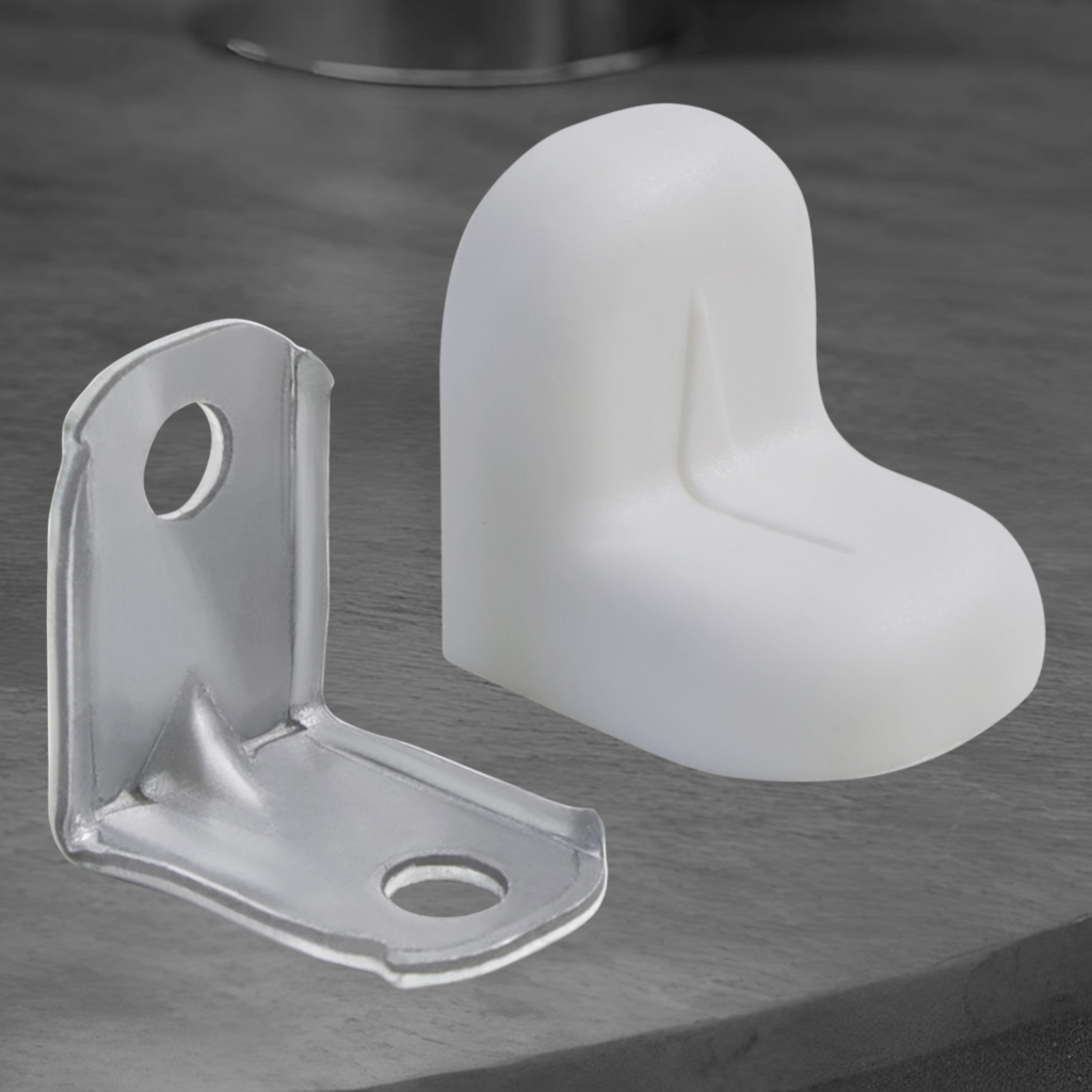 фото Уголок крепежный с пластиковой крышкой, белый