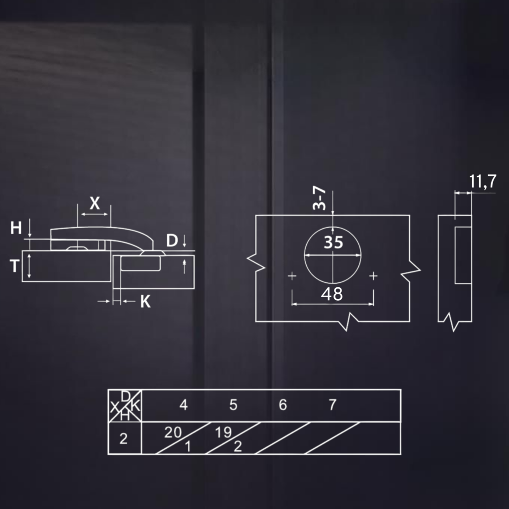 фото Угловая 90° 3D петля UNIHOPPER SETTON с доводчиком, 48 мм, с декоративной накладкой