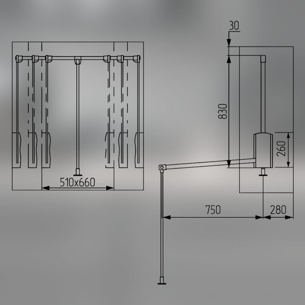 Пантограф алюминиевый 14105.001 450-600мм