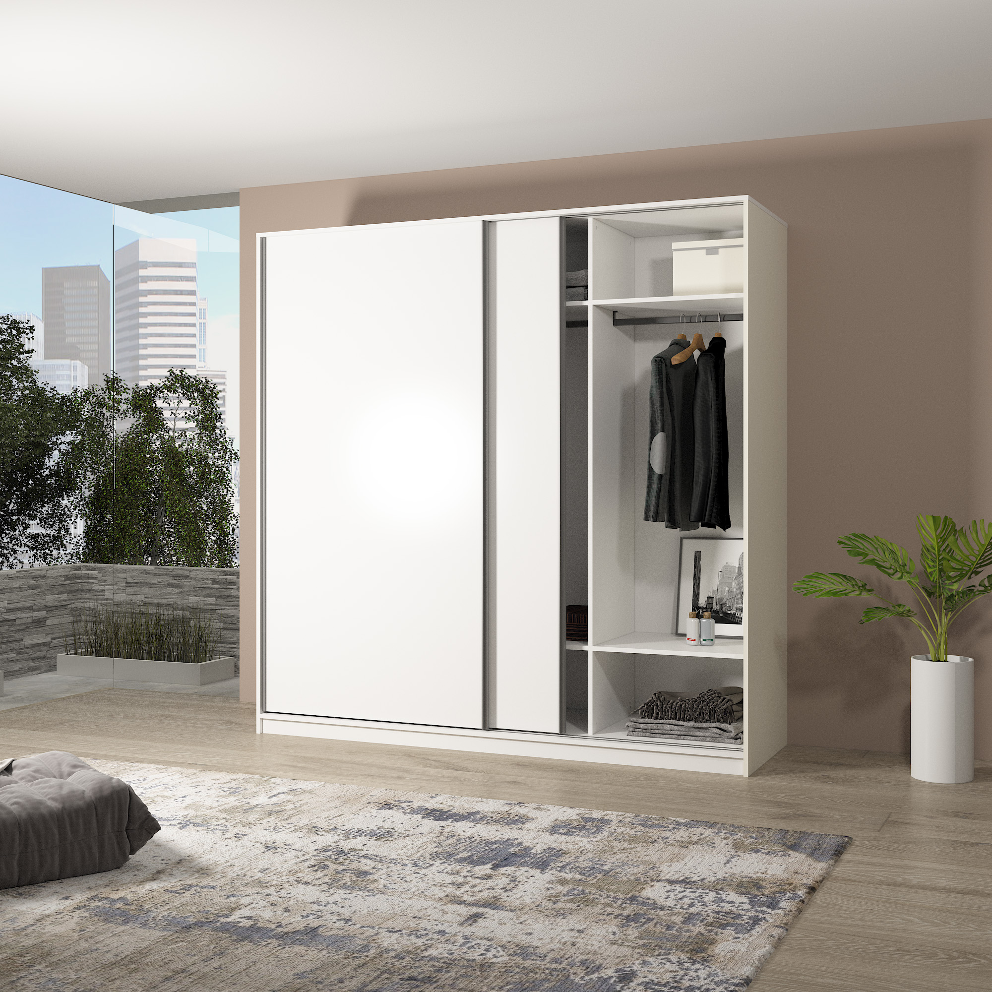 Раздвижные двери с нижним несущим механизмом