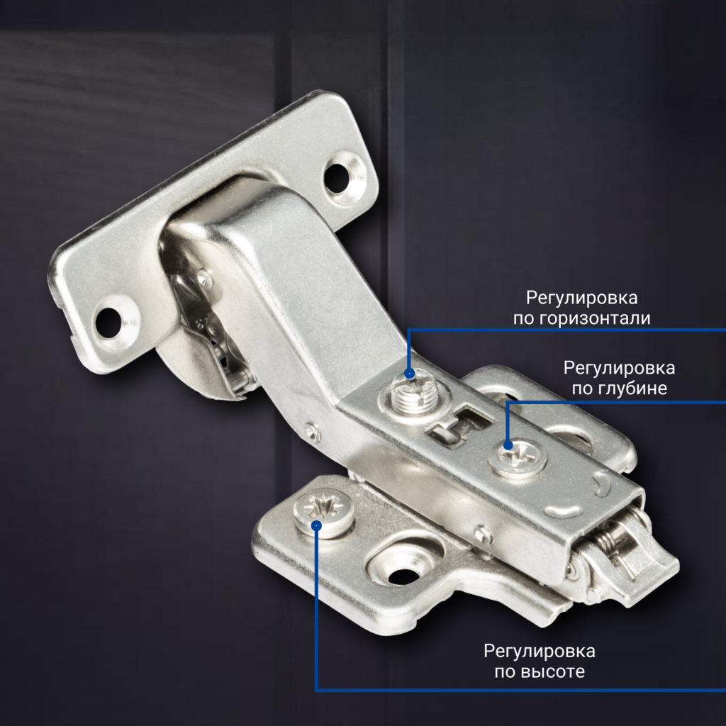 фото Угловая 30° 3D петля UNIHOPPER SETTON с доводчиком, 48 мм, с декоративной накладкой