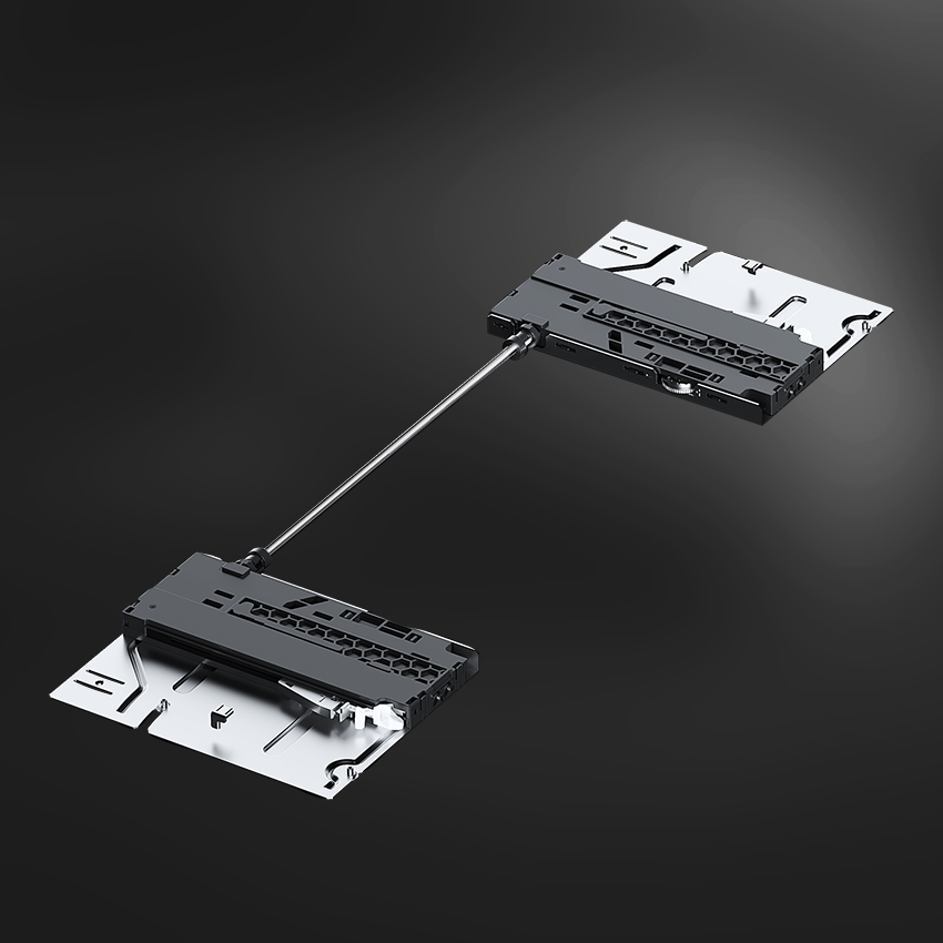 Комплект направляющих с системой push-to-open, с доводчиком 450 мм и стабилизатором