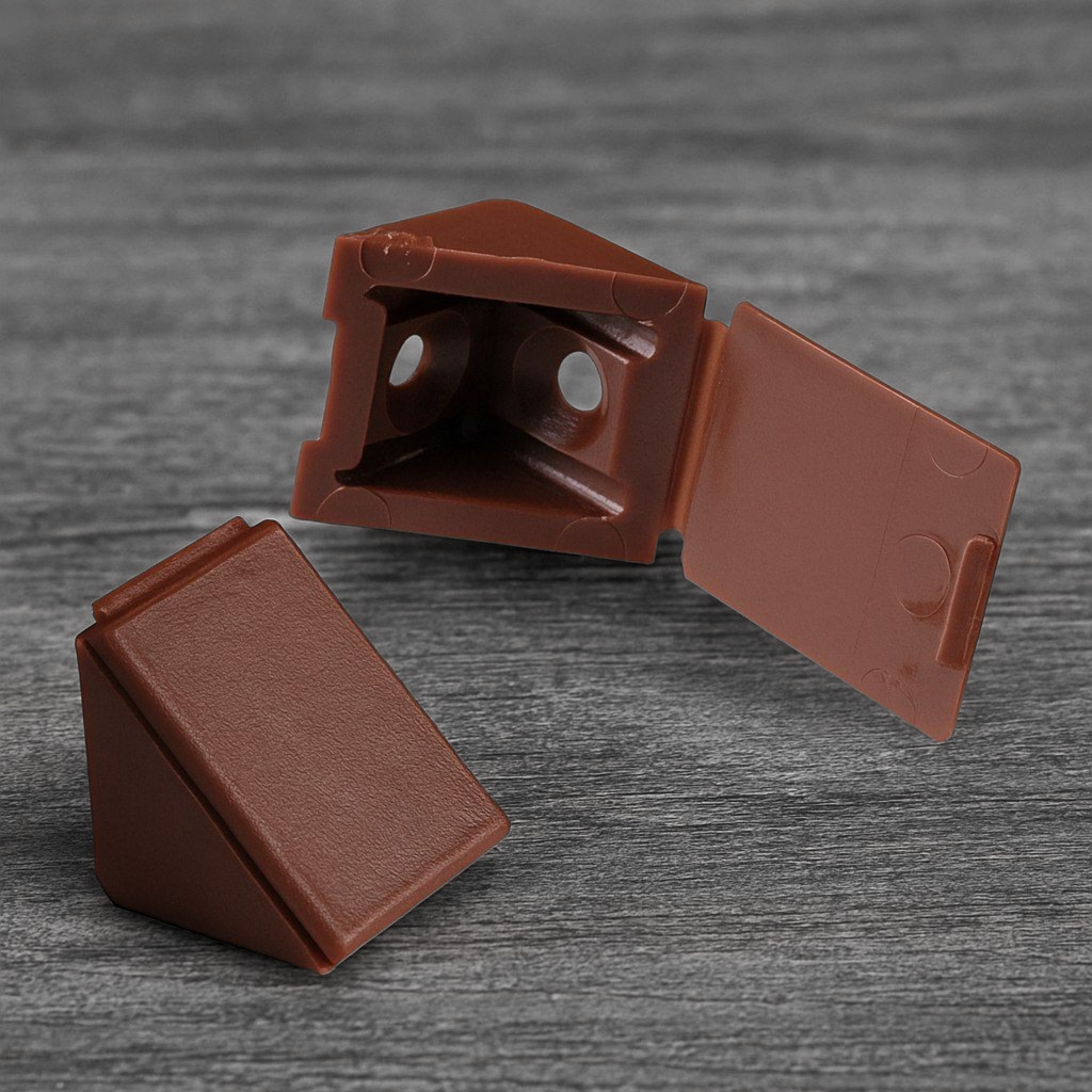 фото Уголок пластиковый монтажный, красное дерево светлое