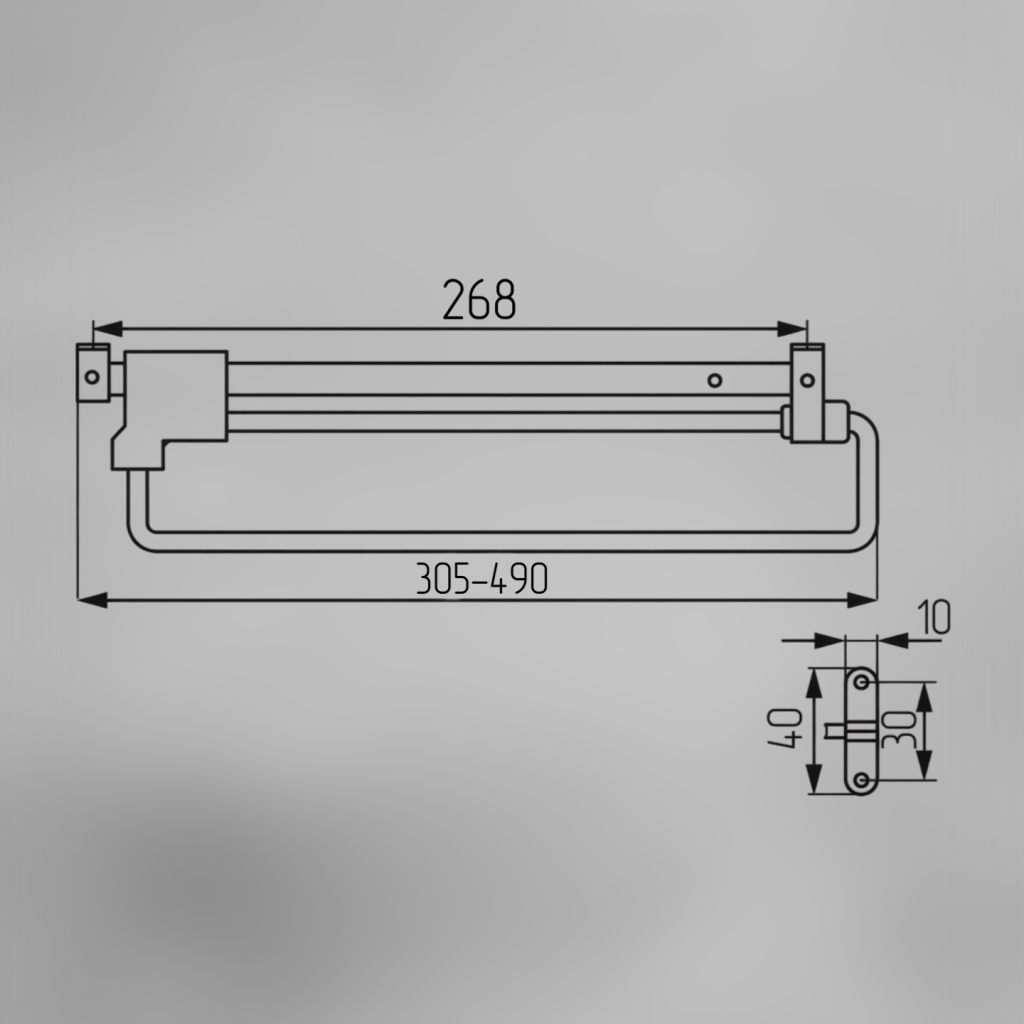фото Штанга выдвижная 300мм никель RU-008-300