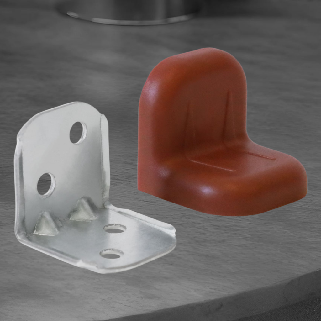 фото Уголок крепежный с пластиковой крышкой, красное дерево темное