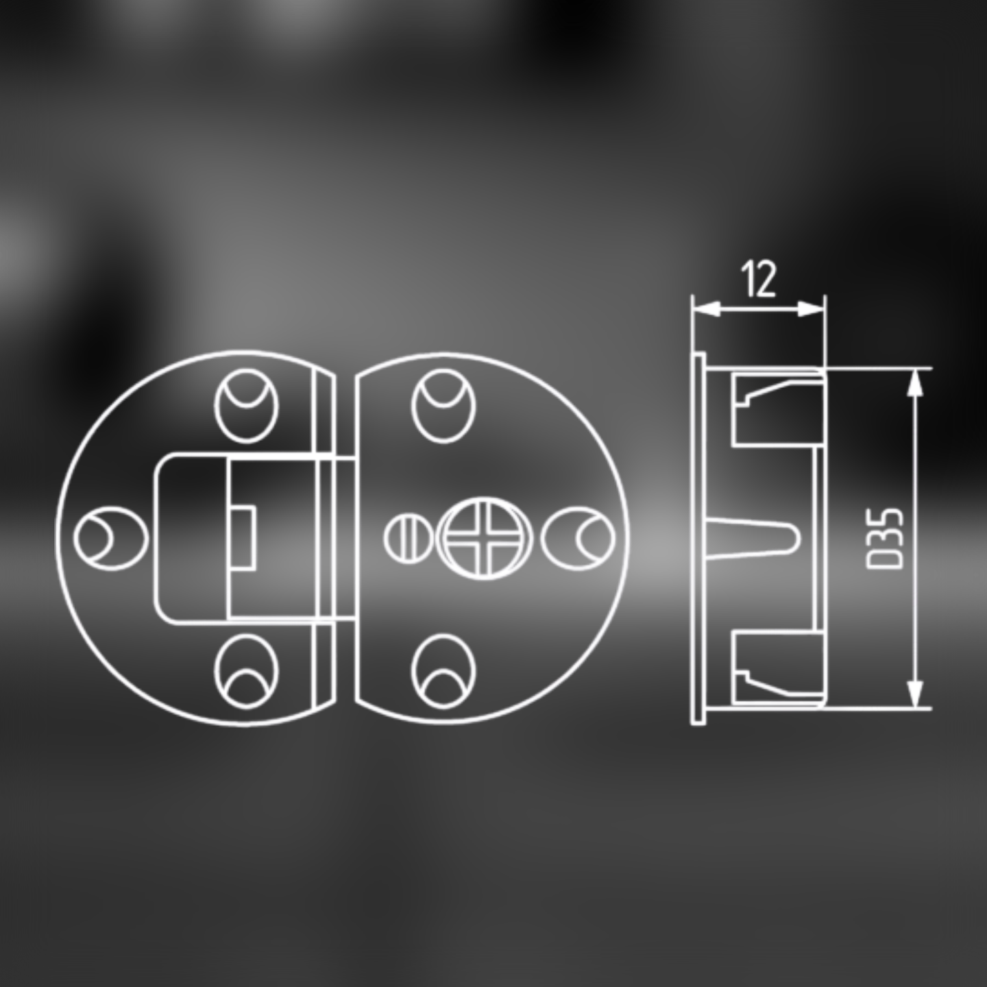 фото Петля секретерная d 35 * h 12 , никель 50138