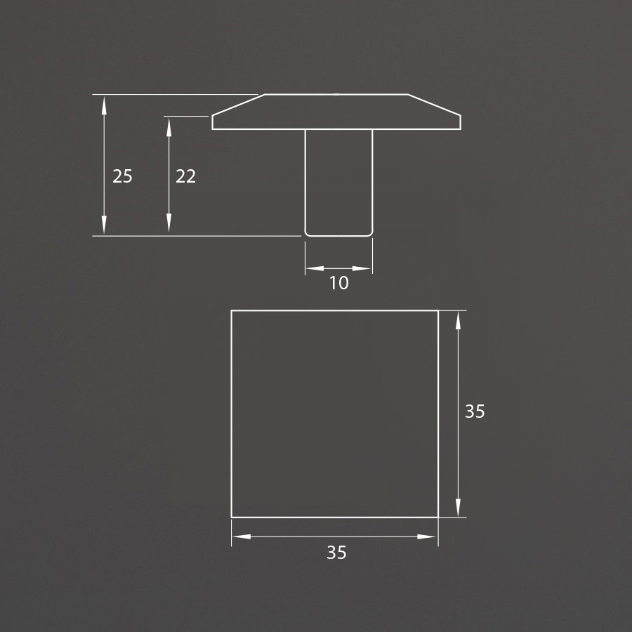фото Ручка-кнопка ВЕГА, черный матовый