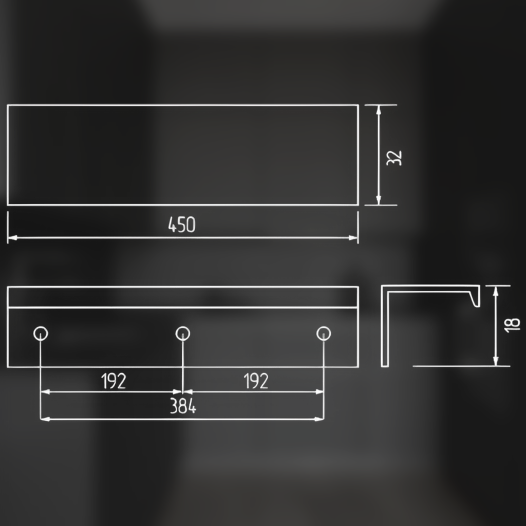 фото Ручка-скоба АТЛАС, 384/450 мм, хром матовый
