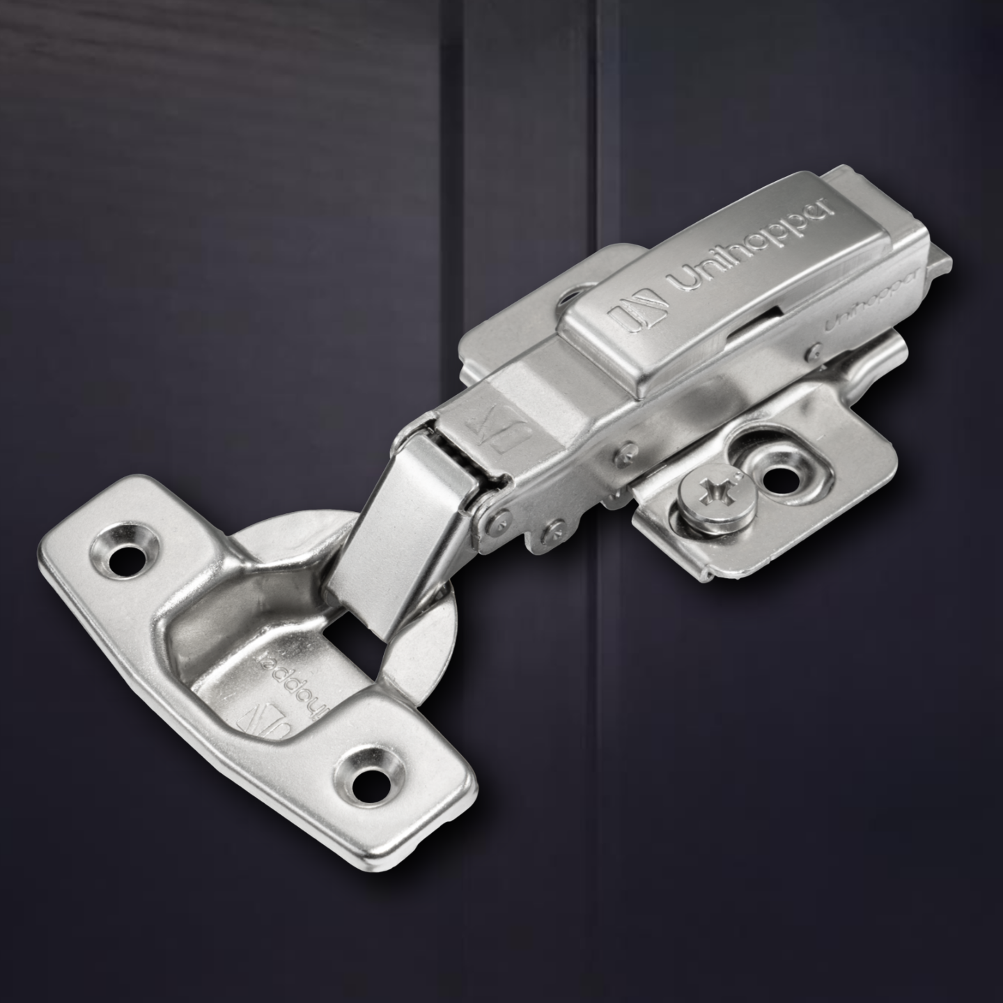 Накладная 3D петля UNIHOPPER SETTON с доводчиком, 45мм, с декоративной накладкой