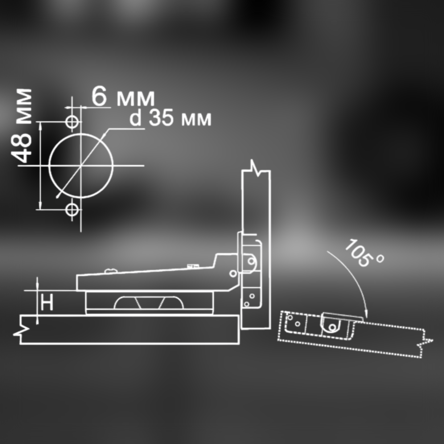 фото Петля полунакладная 091370.052 Clip-on с доводчиком