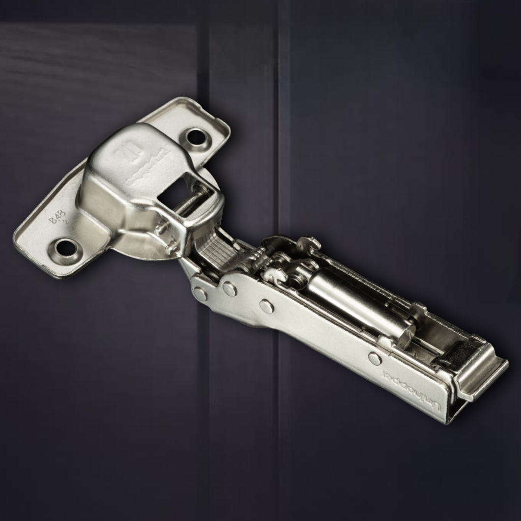 фото Полунакладная 3D петля UNIHOPPER SETTON с доводчиком, 48 мм, с декоративной накладкой