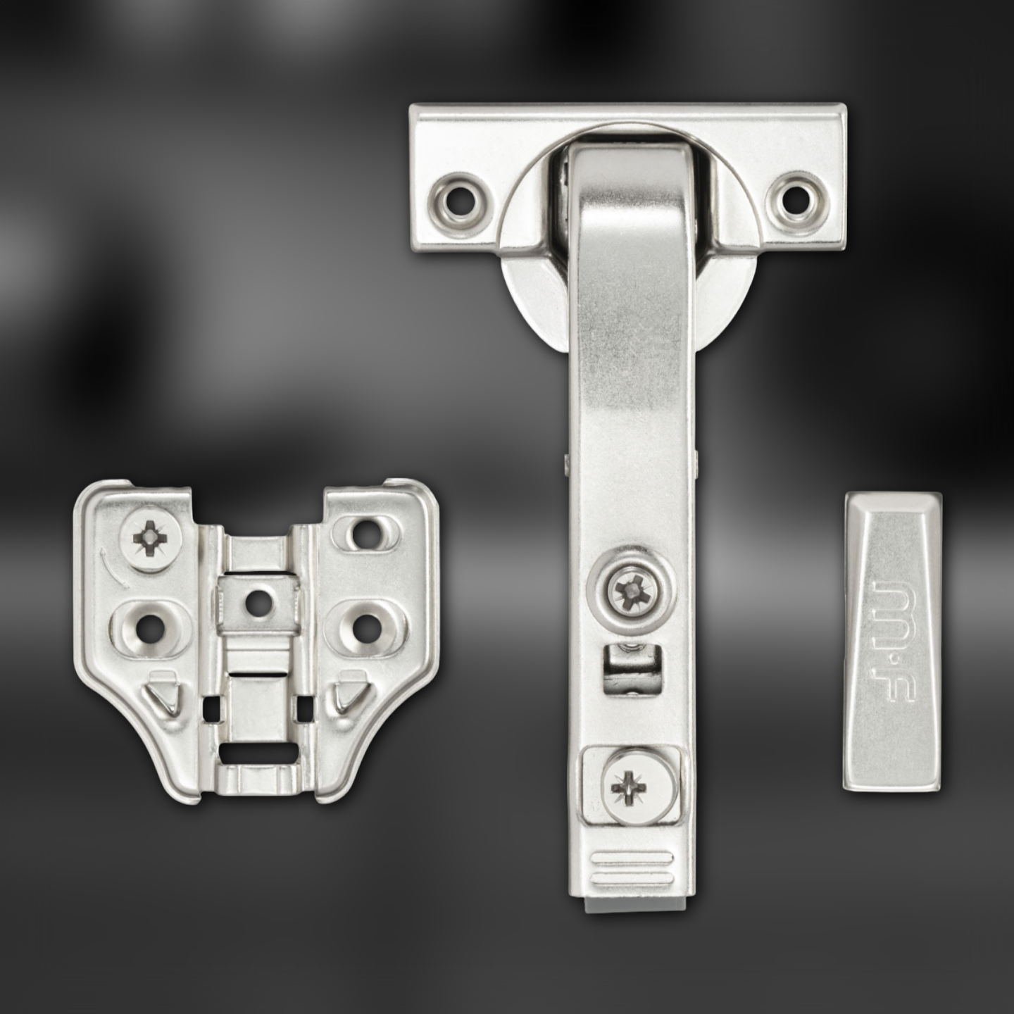 фото Петля угловая 90° MF Prima All-2-Way 3D, Clip-on, доводчиком, мягкий ход, никель