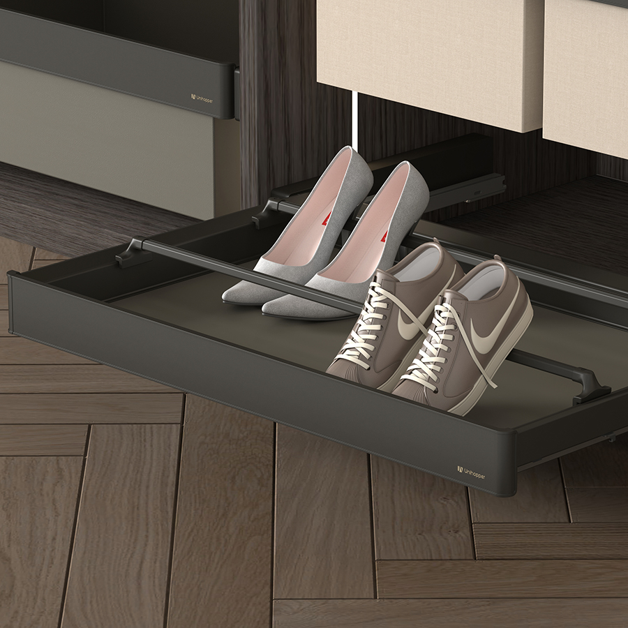 фото Выдвижная полка для обуви Unihopper в базу 600мм с доводчиком clip-on MONIKA