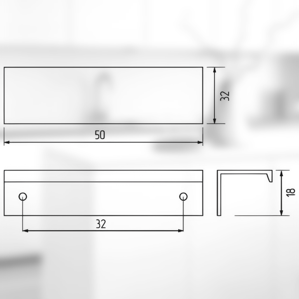 фото Ручка-скоба АТЛАС, 32/50 мм, черный матовый