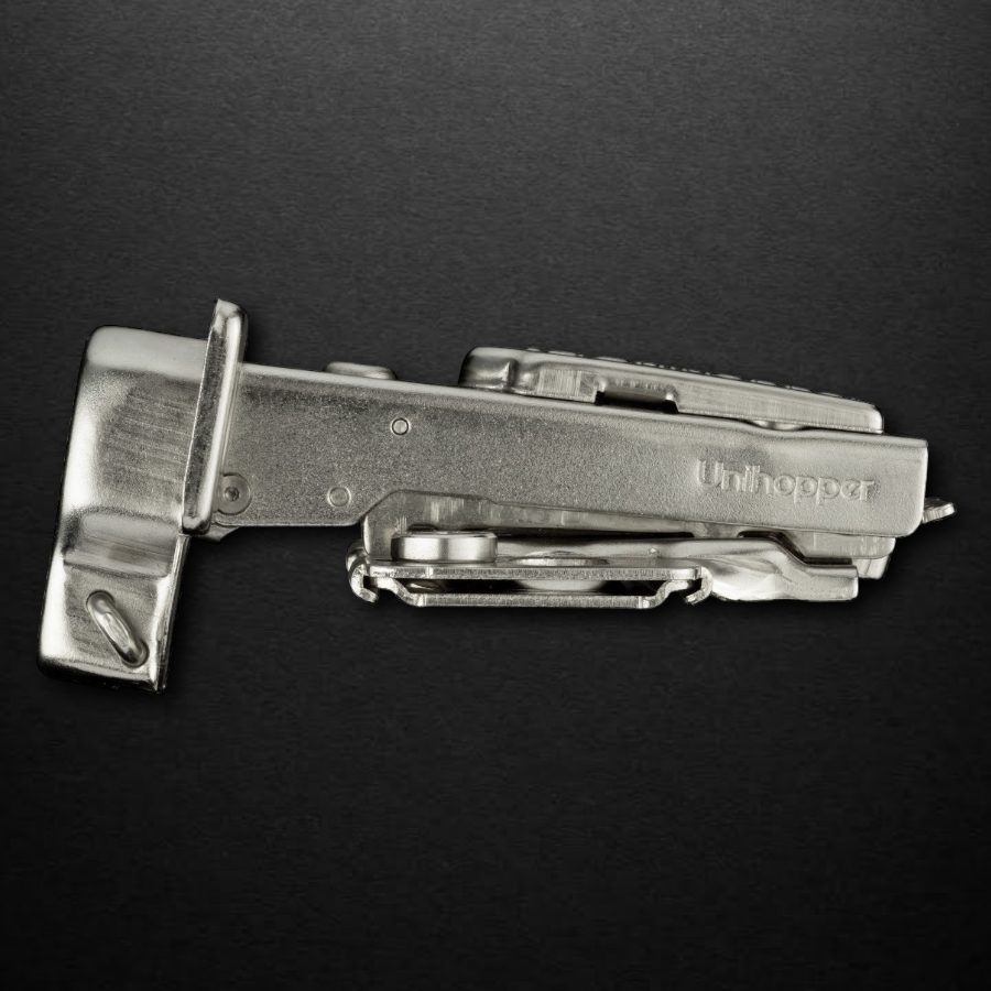 фото Накладная 3D петля UNIHOPPER HUTTON с регулируемым доводчиком, 45мм,  планка H2, с декоративной накладкой, никель