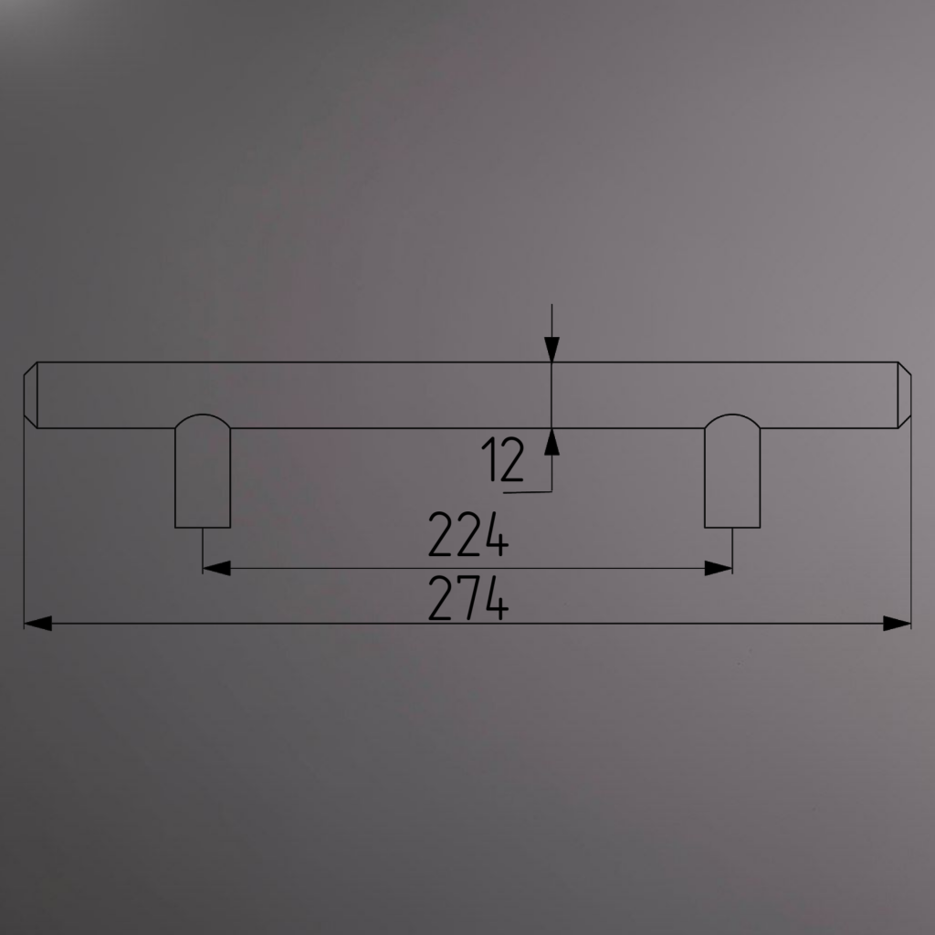 фото Ручка-рейлинг D=12 224/274, хром