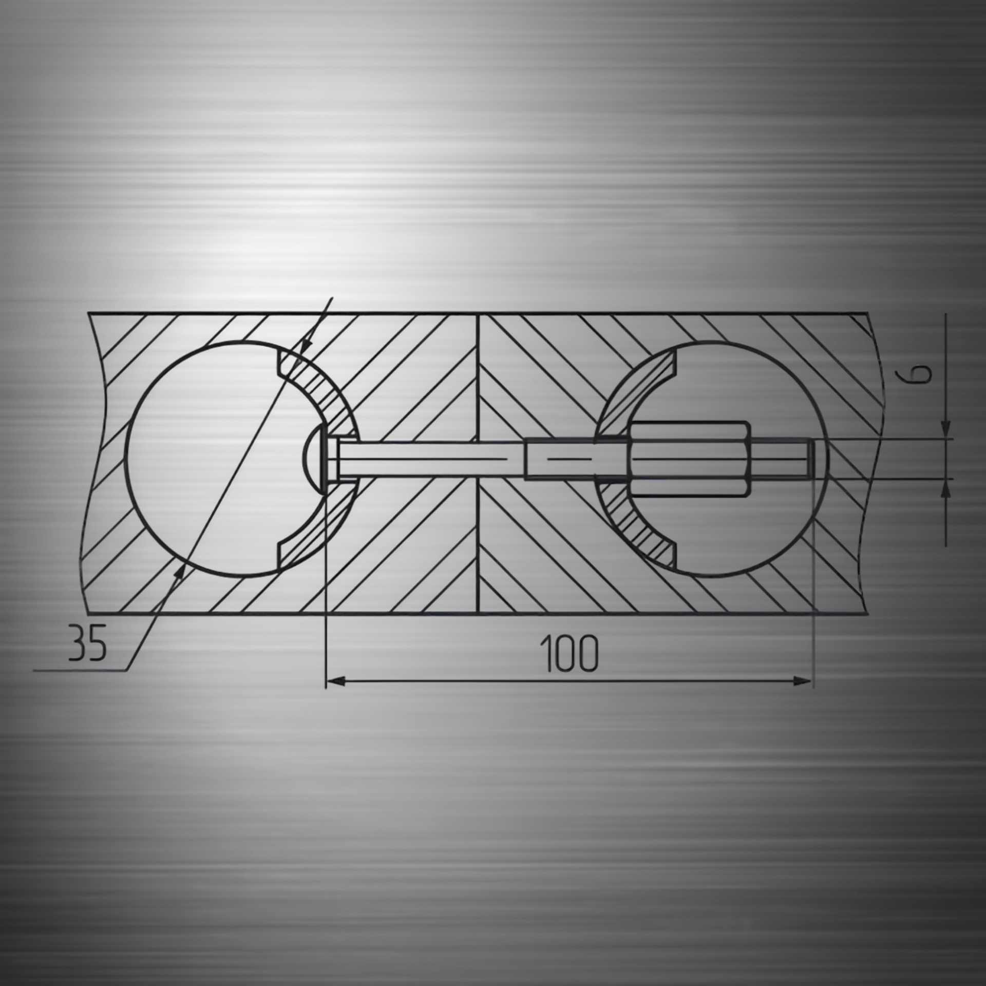 фото Стяжка для соединения столешниц, 100мм