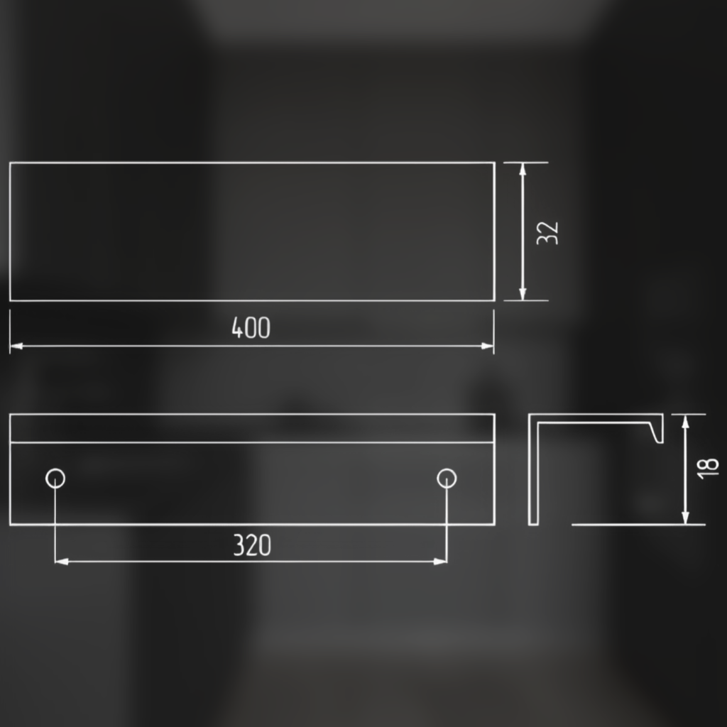 фото Ручка-скоба АТЛАС, 320/400 мм, хром матовый