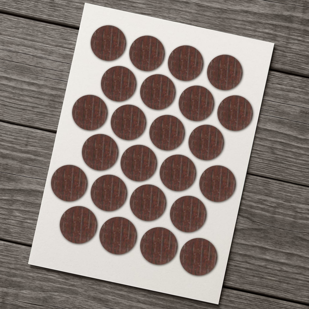 фото Заглушка самоклеящаяся D=20, махагон (упаковка 1200 штук)