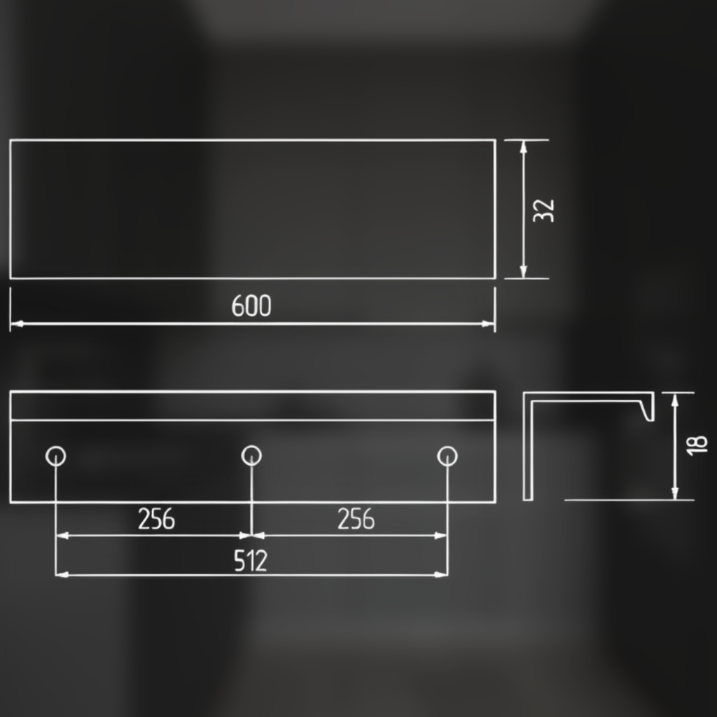 фото Ручка-скоба АТЛАС, 512/600 мм, хром матовый