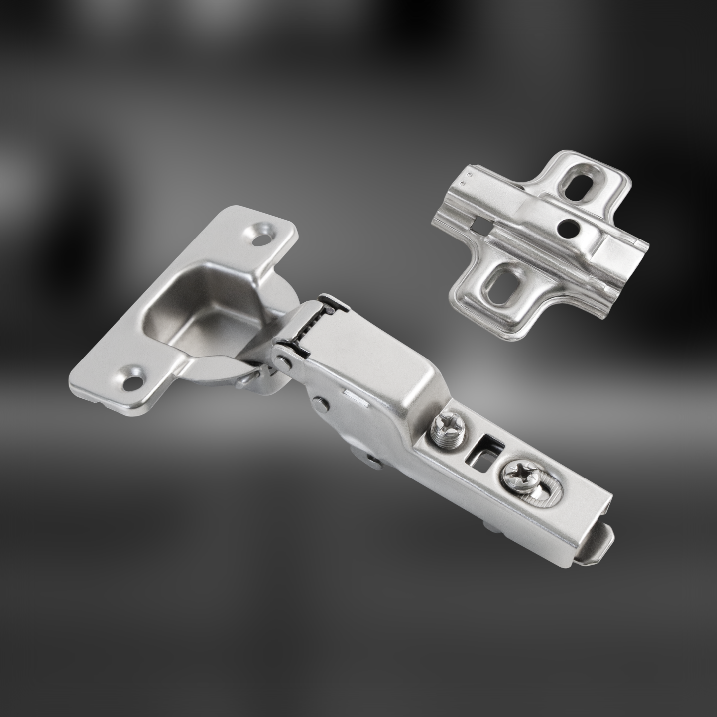 фото Петля полунакладная Clip-on с доводчиком нового поколения