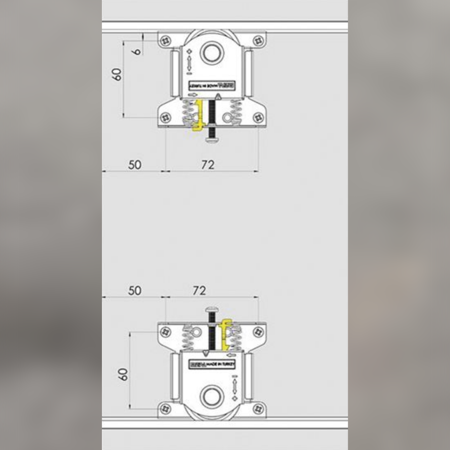 фото PKM-70M комплект роликов  на одну дверь (4 ролика+2 стопора+2 винтика) MEPA Турция