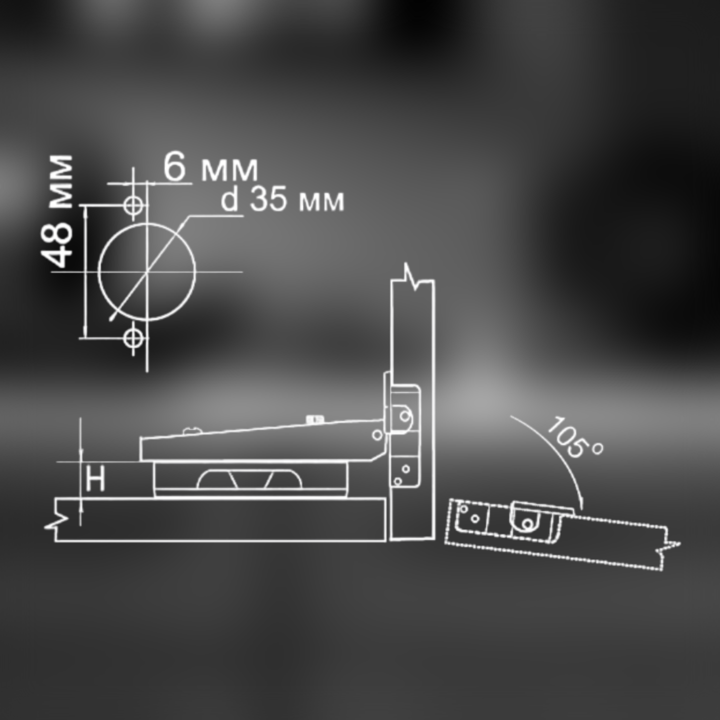 фото Петля накладная 091370.022 Clip-on с доводчиком