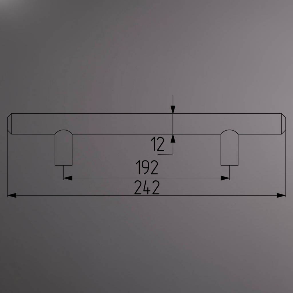 фото Ручка-рейлинг D=12 192/242, хром