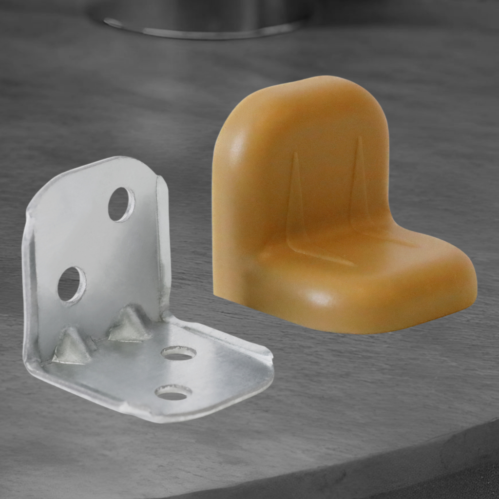 фото Уголок крепежный с пластиковой крышкой, вишневый