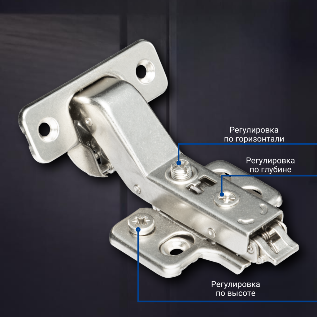 фото Угловая 30° 3D петля UNIHOPPER SETTON с доводчиком, 45 мм, с декоративной накладкой