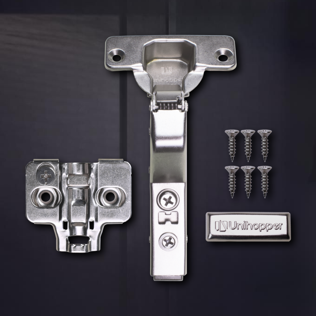 фото Угловая 30° 3D петля UNIHOPPER SETTON с доводчиком, 52 мм, с декоративной накладкой