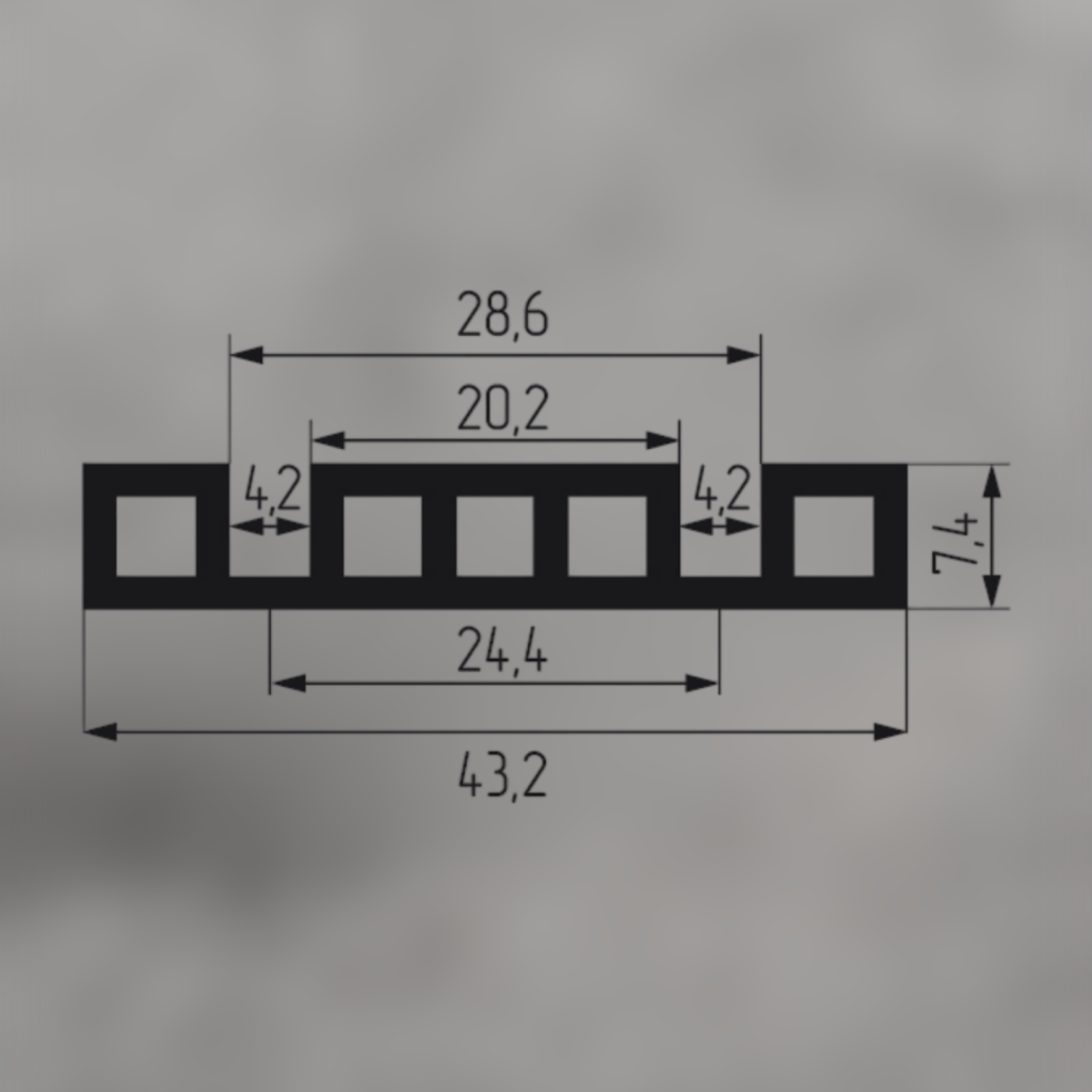 Направляющая сдвоенная коричневая