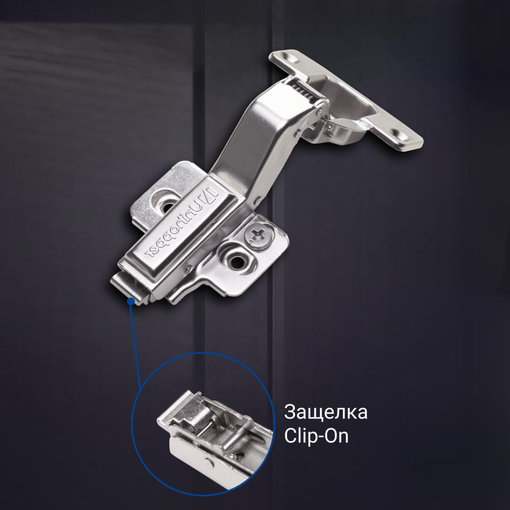 фото Угловая 45° 3D петля UNIHOPPER SETTON с доводчиком, 52 мм, с декоративной накладкой