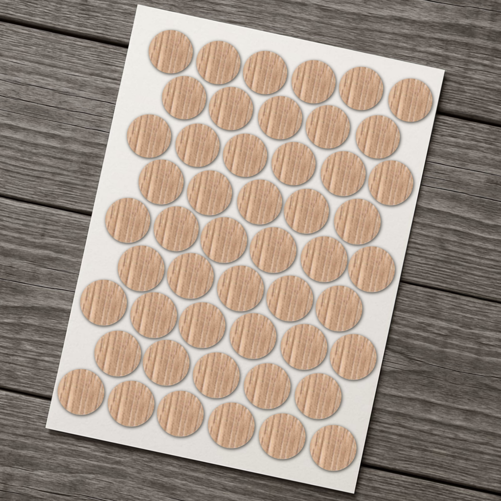 фото Заглушка самоклеящаяся D=14, дуб сонома светлый (упаковка 2500 штук)