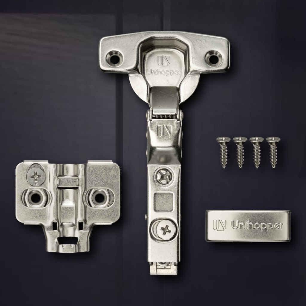 фото Вкладная 3D петля UNIHOPPER SETTON с доводчиком, 48 мм, с декоративной накладкой