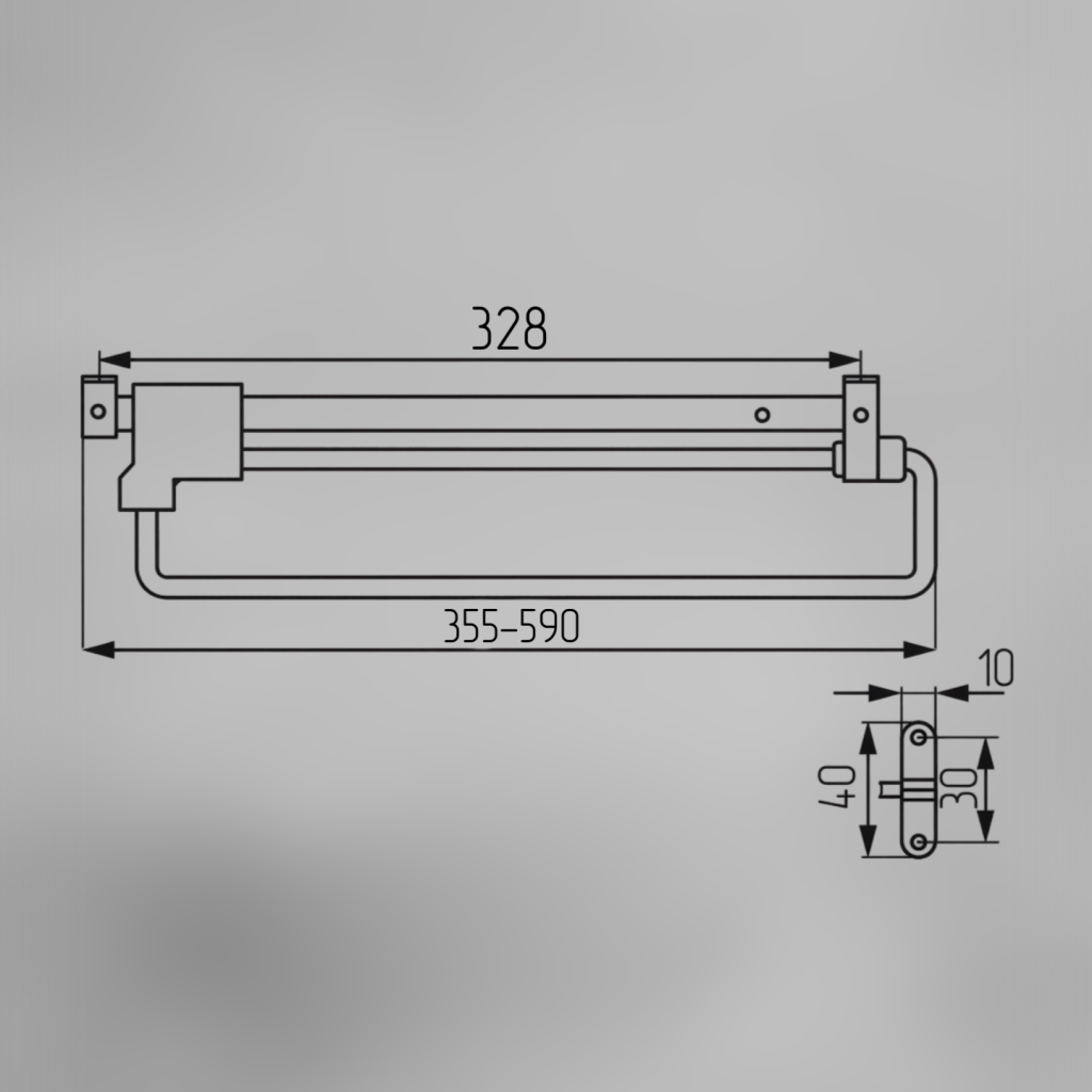 фото Штанга выдвижная 350мм никель RU-008-350