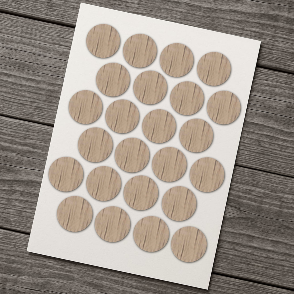 фото Заглушка самоклеящаяся D=20, дуб сонома (упаковка 1200 штук)