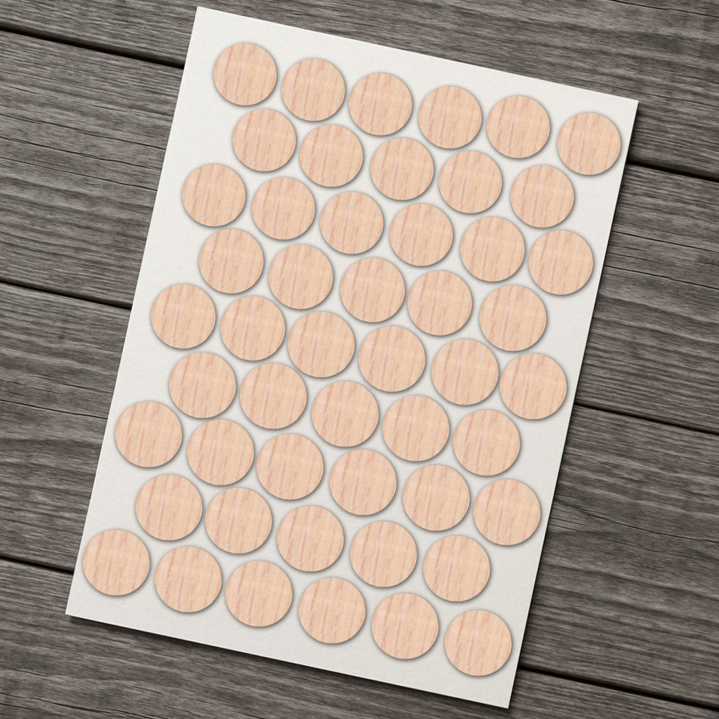 фото Заглушка самоклеящаяся D=14, дуб молочный (упаковка 2500 штук)