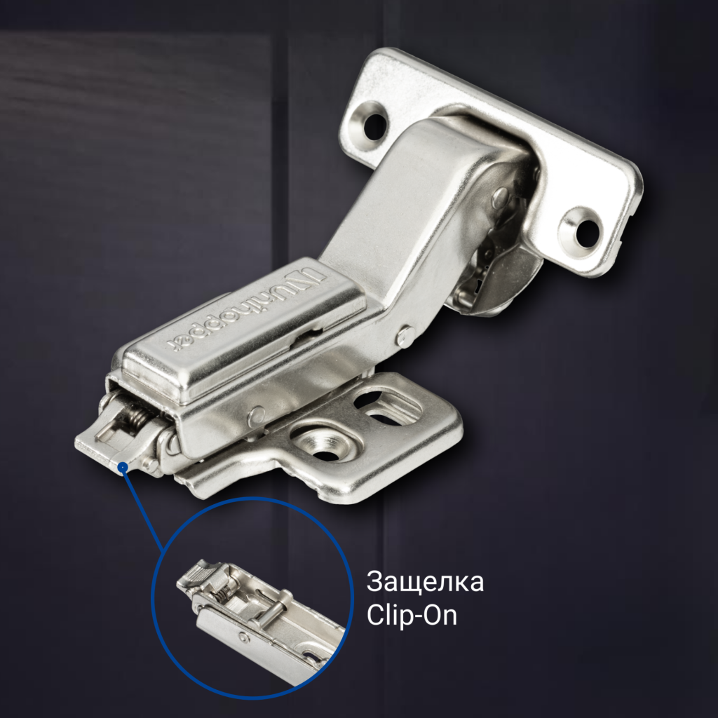 фото Угловая 30° 3D петля UNIHOPPER SETTON с доводчиком, 48 мм, с декоративной накладкой