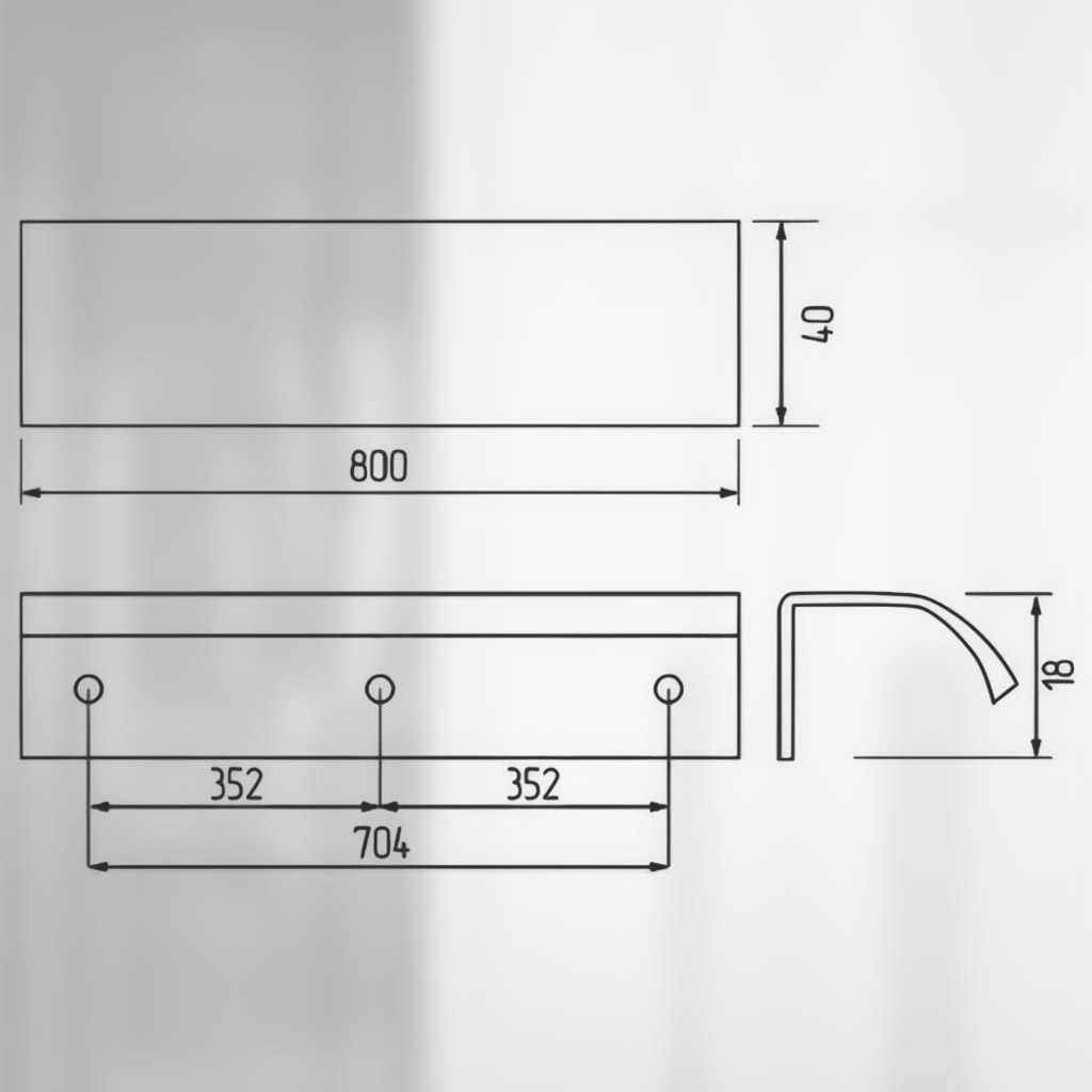 фото Ручка-скоба ТИТАН, 704/800 мм, черный матовый