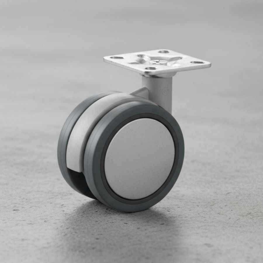 фото Колесная опора сдвоенная усиленная с поворотной площадкой d 60 мм