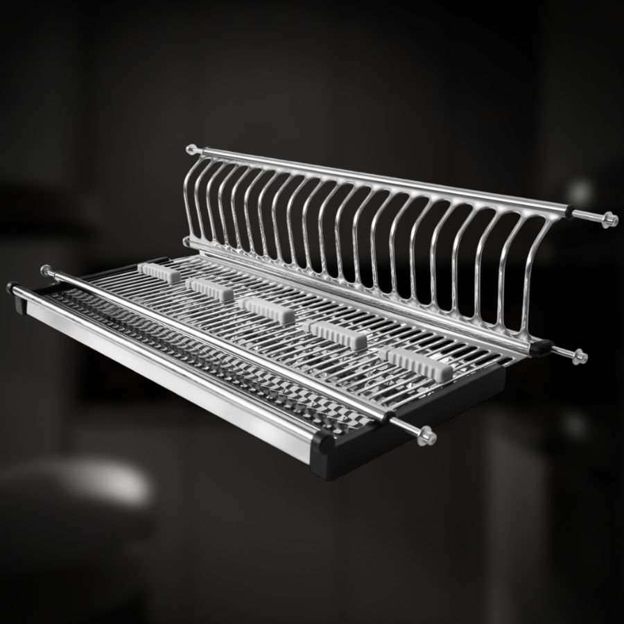 фото Посудосушитель одноуровневый из нержавеющей стали в шкаф 600 мм