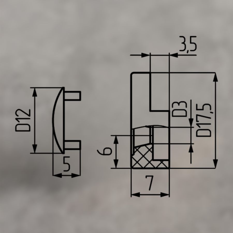 фото Зеркалодержатель пластмассовый 4мм бежевый