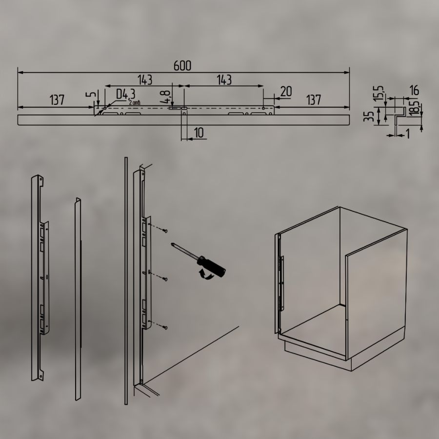 фото Термоизоляционная планка универсальная белая (комплект)