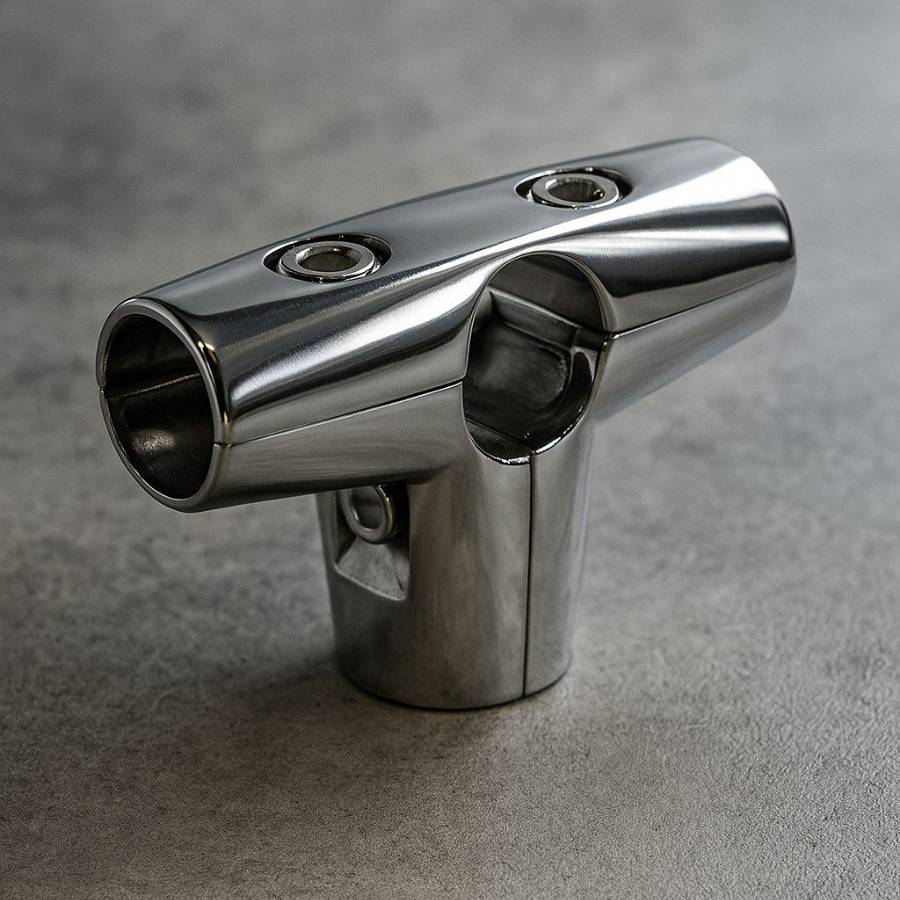 фото Соединение Т-образное для 4 труб УНО 7, хром, гальваника