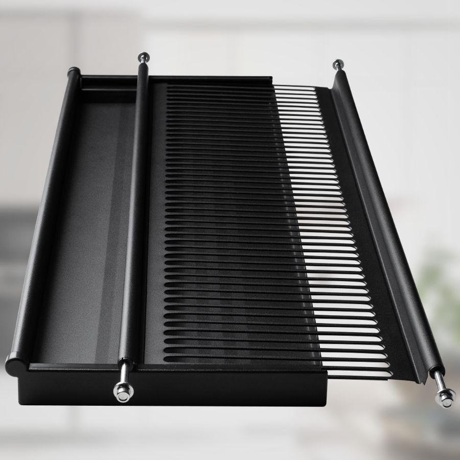 фото Посудосушитель черный из нержавеющей стали в шкаф 700 мм