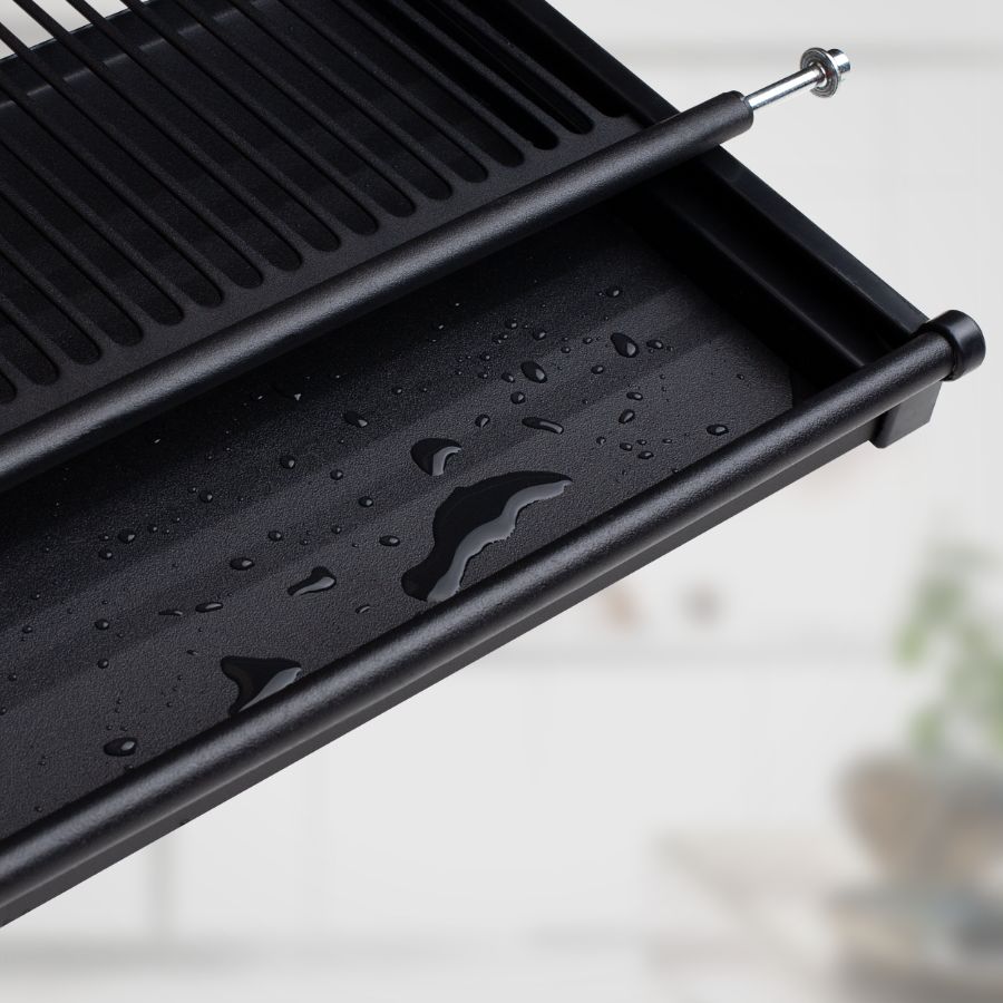 фото Посудосушитель черный из нержавеющей стали в шкаф 400 мм