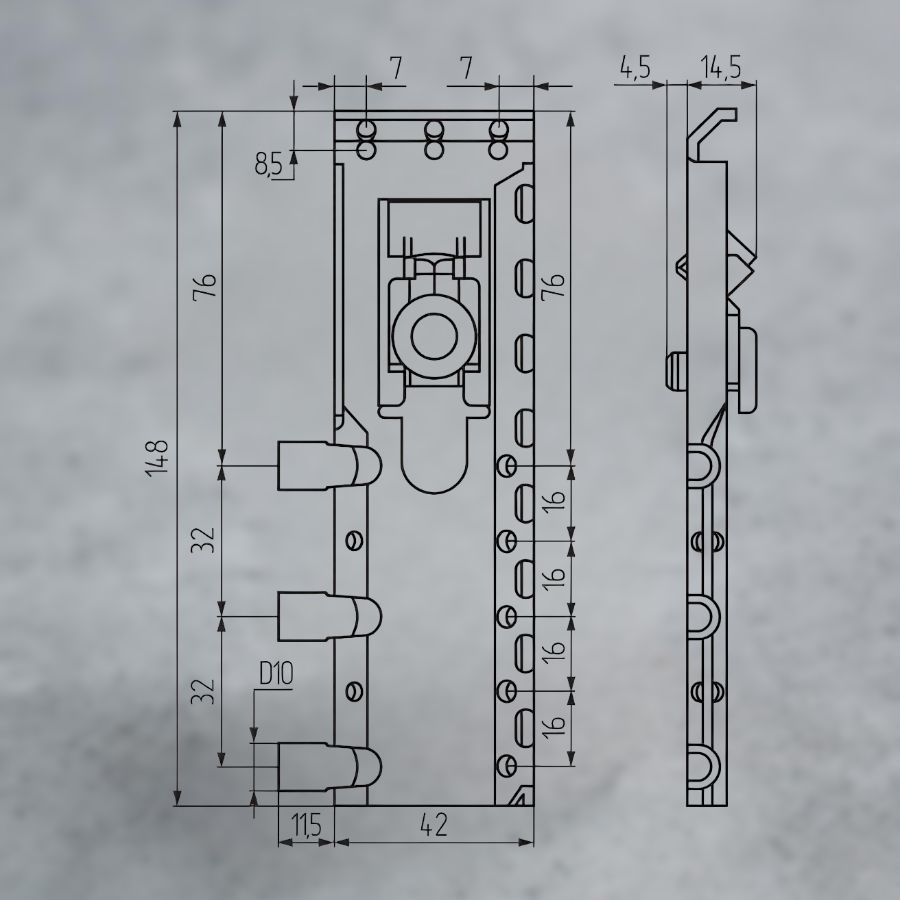 фото Подвеска скрытая 816.32.Z1.DU.SX для верхней базы (65кг), левая L, CAMAR