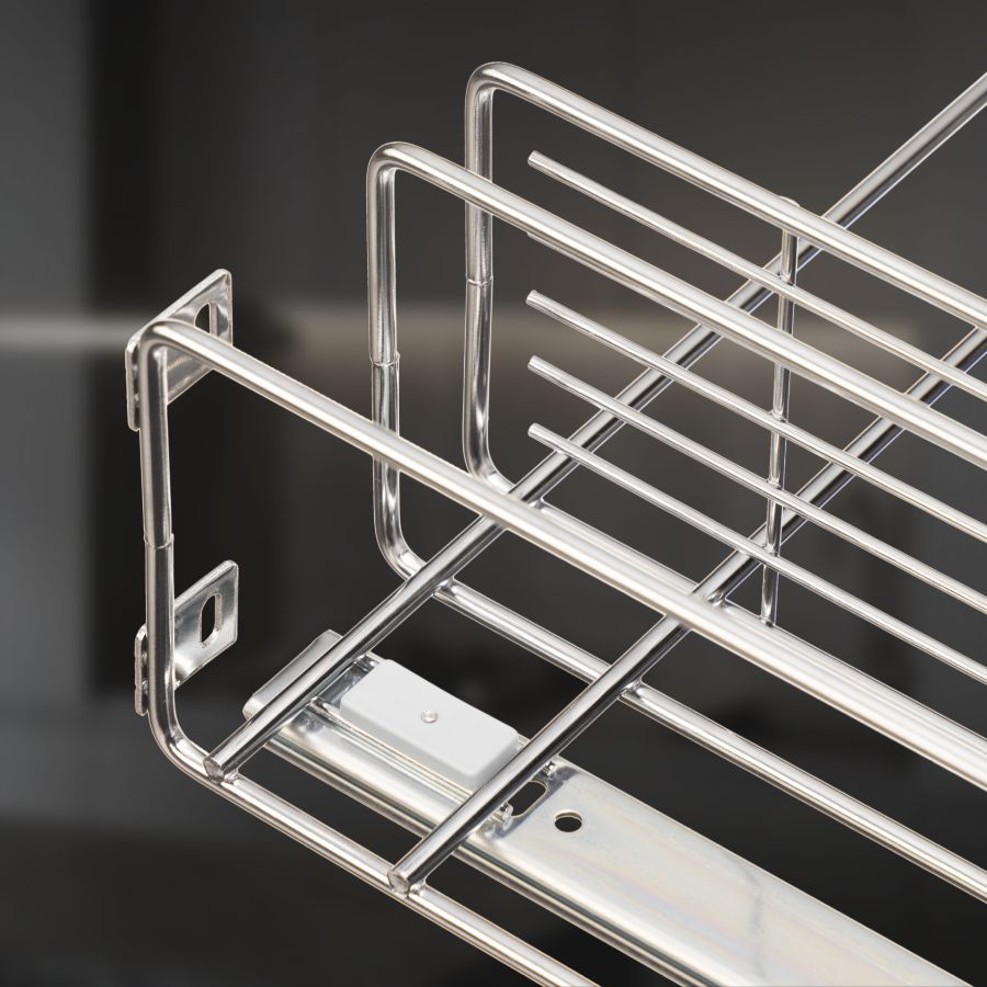 фото Выдвижная корзина двухуровневая в нижнюю базу 200 мм с доводчиком