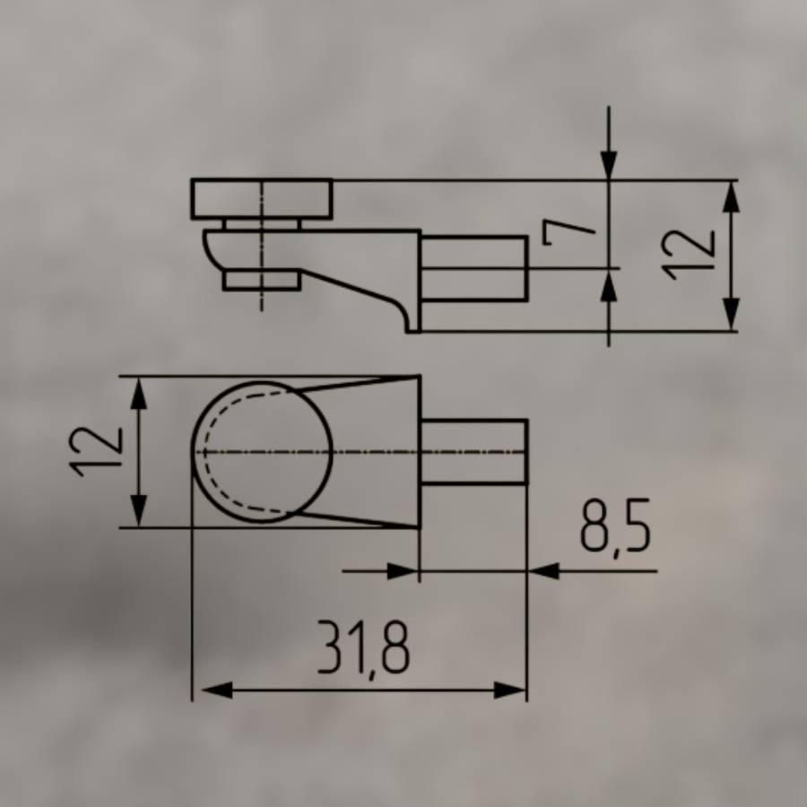 фото Полкодержатель 5*8,5 с амортизатором 37108.001